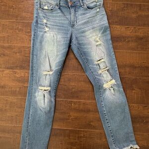 Abercrombie & Fitch Light Blue Distressed Skinny Jeans